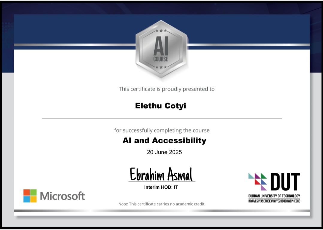 AI and Accessibility Certificate